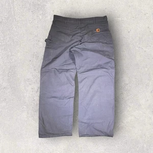 Vintage Carhartt B11 PTB Men’s Gray Canvas Distressed Work Pants Size 42x32 - Picture 1 of 12