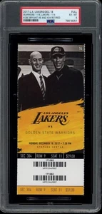 2017 LA Lakers Warriors 12/18 Kobe Bryant #8 and #24 Retired PSA 6 Full Ticket - Picture 1 of 2