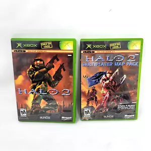 Halo 2 AND Halo 2 Multiplayer-Kartenpaket (Microsoft Xbox, 2005) Videospiel SET 2x - Bild 1 von 12