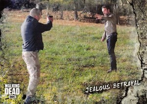 Walking Dead Road To Alexandria BASE Trading Card #29 / JEALOUS BETRAYAL