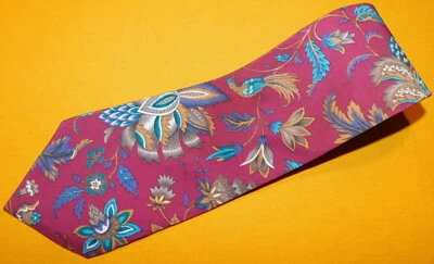 CASSINI DE PIERNA HECHA EN EE. UU. CORBATA DE POLIÉSTER FLORAL ROJO/VERDE/AZUL - CORBATAS DE DISEÑADOR. Foto 1 de 3