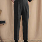 High-waisted Double Pleated All-in-one Gurkha Dress Pants Vintage Trend
