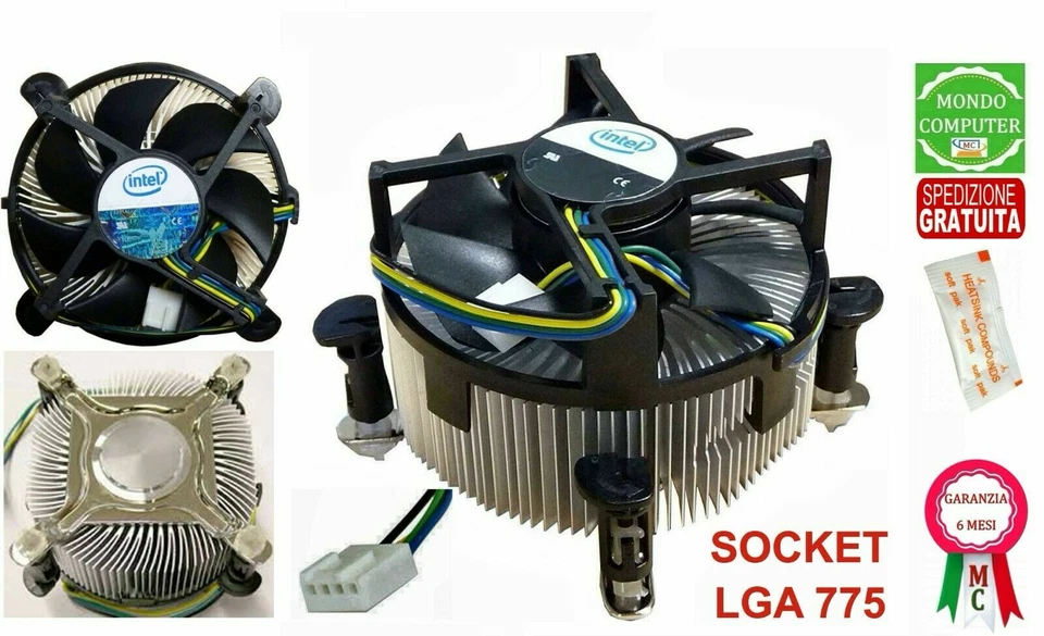 DISSIPATORE PROCESSORE SOCKET 775  INTEL 0,14A / PASTA TERMICA  / ORIGINALE - Immagine 1 di 1