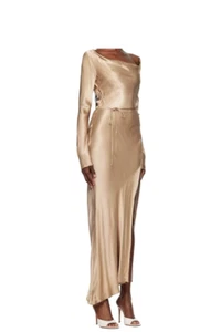 Bec & Bridge Womens Maxi Dress 8(AU) XS Gold Moon Dance Cowl Evening Gown RP$330 - Picture 1 of 14