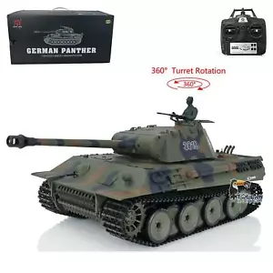 2.4Ghz Henglong 1/16 7.0 Plastic German Panther V RTR RC Tank 3819 360° Turret - Bild 1 von 12