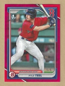 2024 1st Bowman Kyle Teel TRUE Red Border Parallel #BP-48 Red Sox #’d 5/5 RC - Bild 1 von 2
