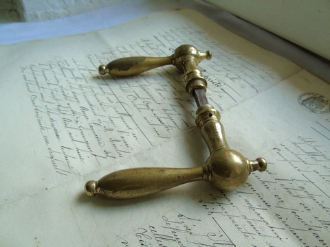 French vintage classic brass door  handles solid  to any projects Cover