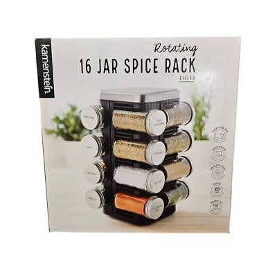 Kamenstein 16 Jar Plaza Spice Rack Includes Prefilled Spices Space Saving Design - Image 1 of 4