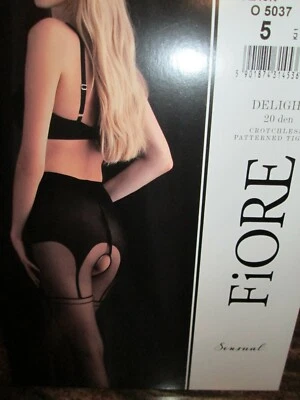CALÇA DESIGNER FUNDO ABERTO FIORE DELIGHT 4 TAMANHOS 20 DEN PRETA - Imagem 1 de 4