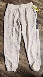 Girls' Fleece Joggers - All In Motion L 10/12 Heather Cream Mid-rise - Picture 1 of 6