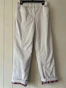 DE COLECCIÓN L.L. Pantalones Bean para mujer 10 franela forrados caqui rojos a cuadros vintage raros - Imagen 1 de 11