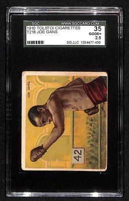 Joe Gans 1910 T218 Tolstoi Cigarettes SGC 2.5-Rare Back! - Image 1 of 2