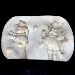 Idle Time 301 Ceramic Slip Mold 2 Snowman Figurines Father And Son - Picture 1 of 7