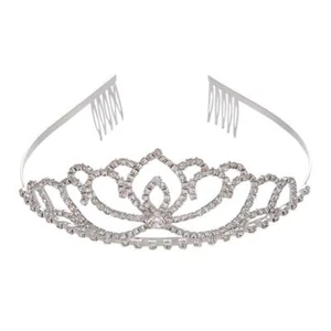Silver Crown Rhinestone Princess Headpieces Crystal Wedding Accessories - Imagen 1 de 9