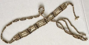 HEISHI SHELL Belt Beige Brown BOHO Hippie Handmade Natural Adjustable Beads 48" - Picture 1 of 8