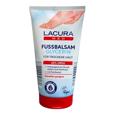 LACURA Med - Fußbalsam Glycerin, 10 % UREA, Fusspflege für trockene Haut, 150ml