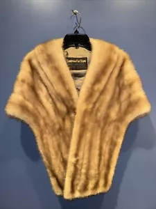 Mink Fur Stole Cape, Autumn Haze, Siberian Fur Store, Lined Vintage - Picture 1 of 9