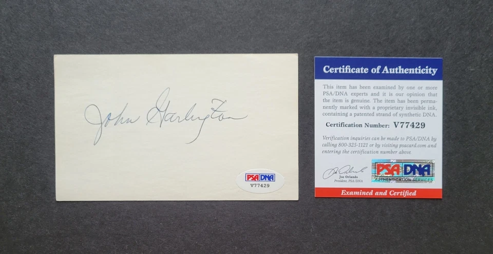 John Garlington signed vintage football index card Psa Authenticated - Image 1 of 1