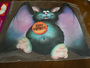 Vintage Halloween Black Bat Hinged Decoration New American Greeting - Picture 1 of 6