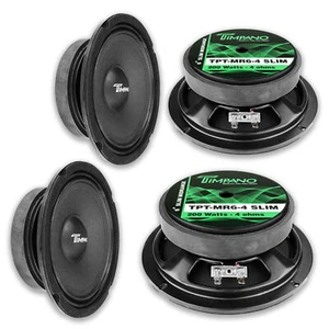 2 Pair Timpano Audio TPT-MR6-4 Slim 6.5" 800w Midrange Speaker 4 Ohm - Picture 1 of 5