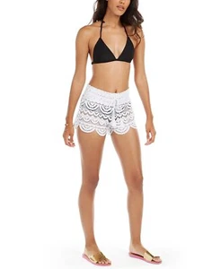 Miken Juniors' Scalloped Lace Cover-Up Shorts in Sell White Size XS Trendy  NWT - Picture 1 of 3