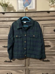 LulaRoe Green Blue Plaid Berlin Jacket MSRP $70 - Picture 1 of 6