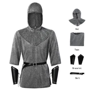 Cosplay Medieval Crusader Knights Templar Shirts Costume Halloween Party Suits - Picture 1 of 10