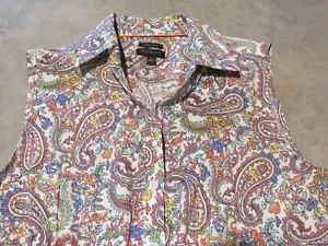 Talbots shirt Womens 4 Sleeveless Paisley Button up Front - Picture 1 of 6