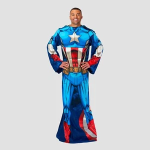Captain America Blanket With Sleeves - Picture 1 of 6