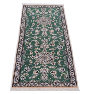 Nain Läufer 195 x 76 cm Handgeknüpft Orientteppich Perser floral Grün Neu - Bild 1 von 11
