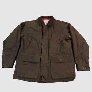 VTG Orvis Jacket Mens Medium Brown Field Coat Waxed Corduroy Hunting Barn Chore - Picture 1 of 11