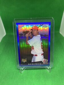 2009 Topps Chrome Blue Refractor /199 David Freese #230 Rookie Auto RC