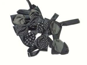 Pipe Nœud Papillon Homme Noir Cérémonie Produit Italienne Pointes Droites En - Picture 1 of 10
