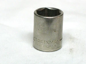 Craftsman USA 1/2" 6 Point 1/4" Drive Shallow Chrome Socket 43499 G Series - Picture 1 of 4