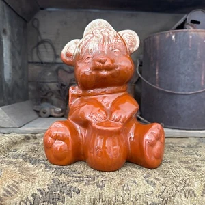 Vintage 6" PLANTER Honey Pot BROWN DRIP Dizzy BEAR by Art Craft, Glossy Caramel - Picture 1 of 13