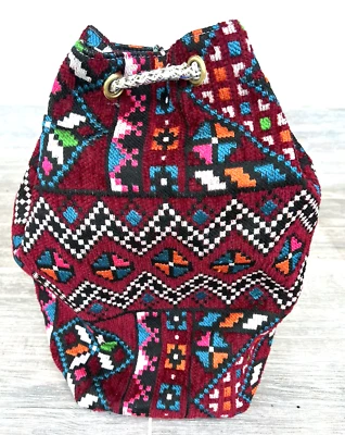 Bolso de libro estilo boho wayuu hecho a mano con cordón Foto 1 de 4