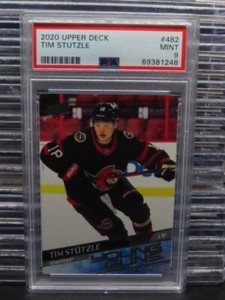 2020-21 Upper Deck Tim Stutzle Young Guns Rookie RC #482 PSA 9 MINT Senators