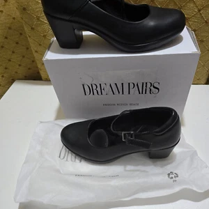 Dream Pairs Women Mary Jane Pump Low Chunky Heel Round Toe Comfort Pump UK 5 - Picture 1 of 7