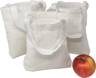 Podzly 12 Hágalo Usted Mismo Mini Bolsas de Lona Blanca en Blanco 8"x8" - Bolsas a Granel Foto 1 de 2