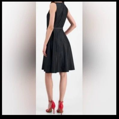 Nuevo con etiquetas $130 Vestido Corto Banana Republic Negro Lino Cinturón RN54023 Pequeño Preppy NUEVO Foto 1 de 4