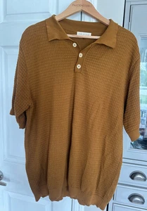 Huckberry Far Afield Renard Textured Polo in Tapenade Men's Size 4 (XL) - Picture 1 of 6