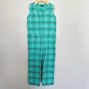 Baby Gap Mint Green Plaid Long Pants Romper Size 5 - Picture 1 of 7