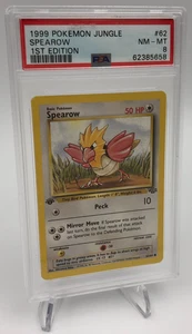 1999 POKEMON JUNGLE Trading Card SPEAROW #62/64 1ST EDITION graded PSA NM-MT 8 - Picture 1 of 11