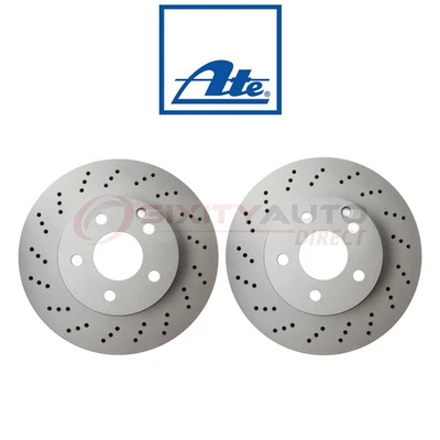 2 pc ATE Front Disc Brake Rotor for 2008-2012 Mercedes-Benz C300 - Braking br Foto 1 de 4