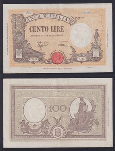 Geldschein Italien 100 Livre Groß *B* 1944 P 67a Spl XF+ - Picture 1 of 1