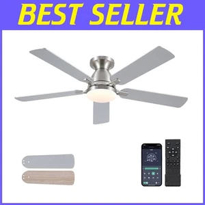 Contemporary 52-Inch Ceiling Fan with Remote & App Control - Quiet Operation - Picture 1 of 11
