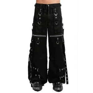 Men’s Black Gothic Punk Strap Shorts | Cyber Grommet Techwear Pants Y2K Rave - Picture 1 of 5