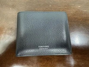 Tom Ford Wallet Bifold Navy Leather Unisex Made in Italy - Picture 1 of 10