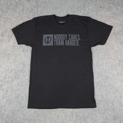 Rogue Fitness Shirt Mens Medium Black Nobody Cares Train Harder Weight Lifting T - Image 1 of 4