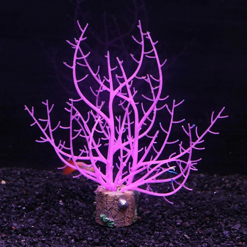 Accesorios de decoración de coral para acuario pecera artificial brillante de silicona Foto 1 de 4